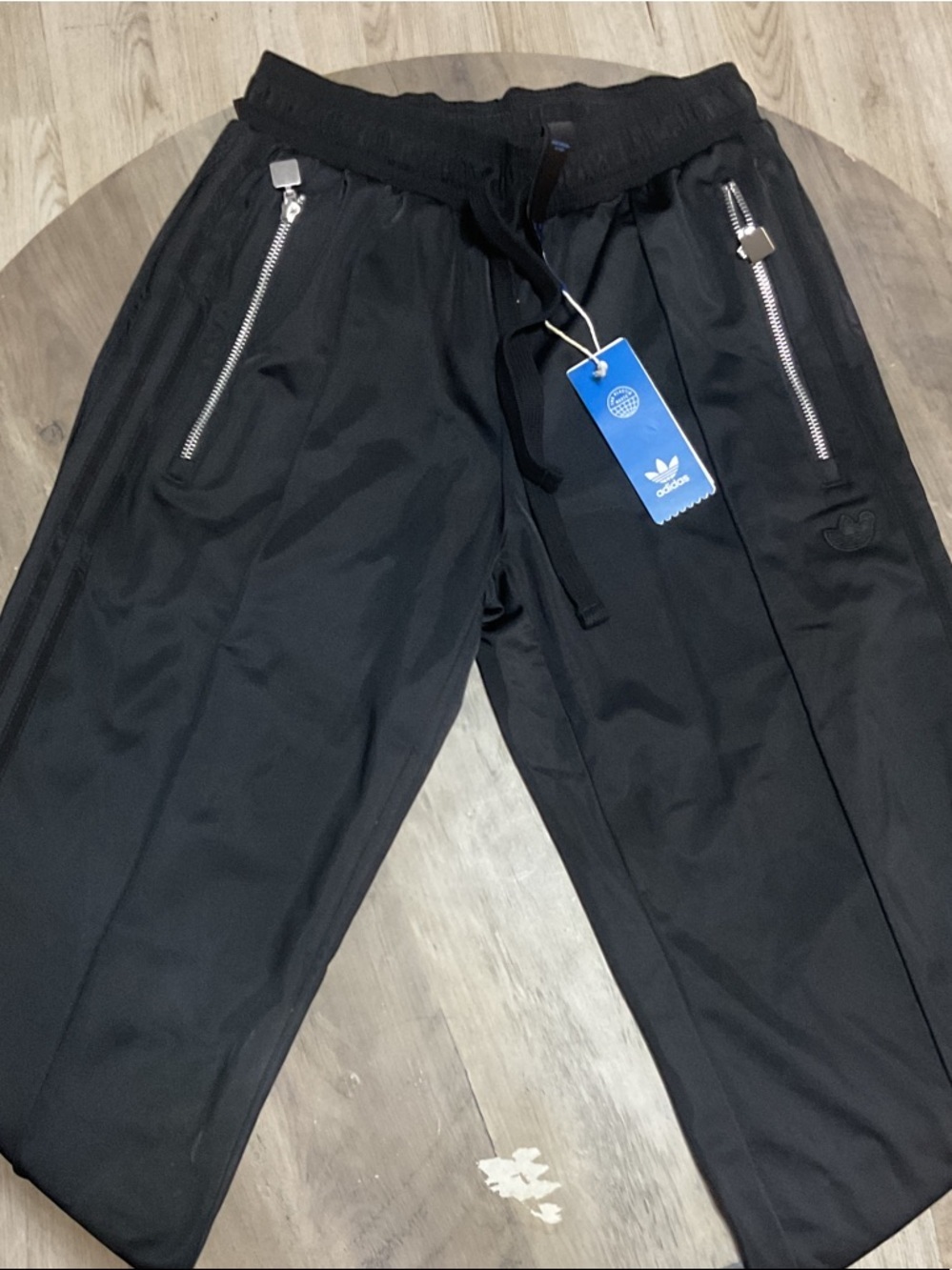 adidas Black Track Sweatpants with Zipper Pockets